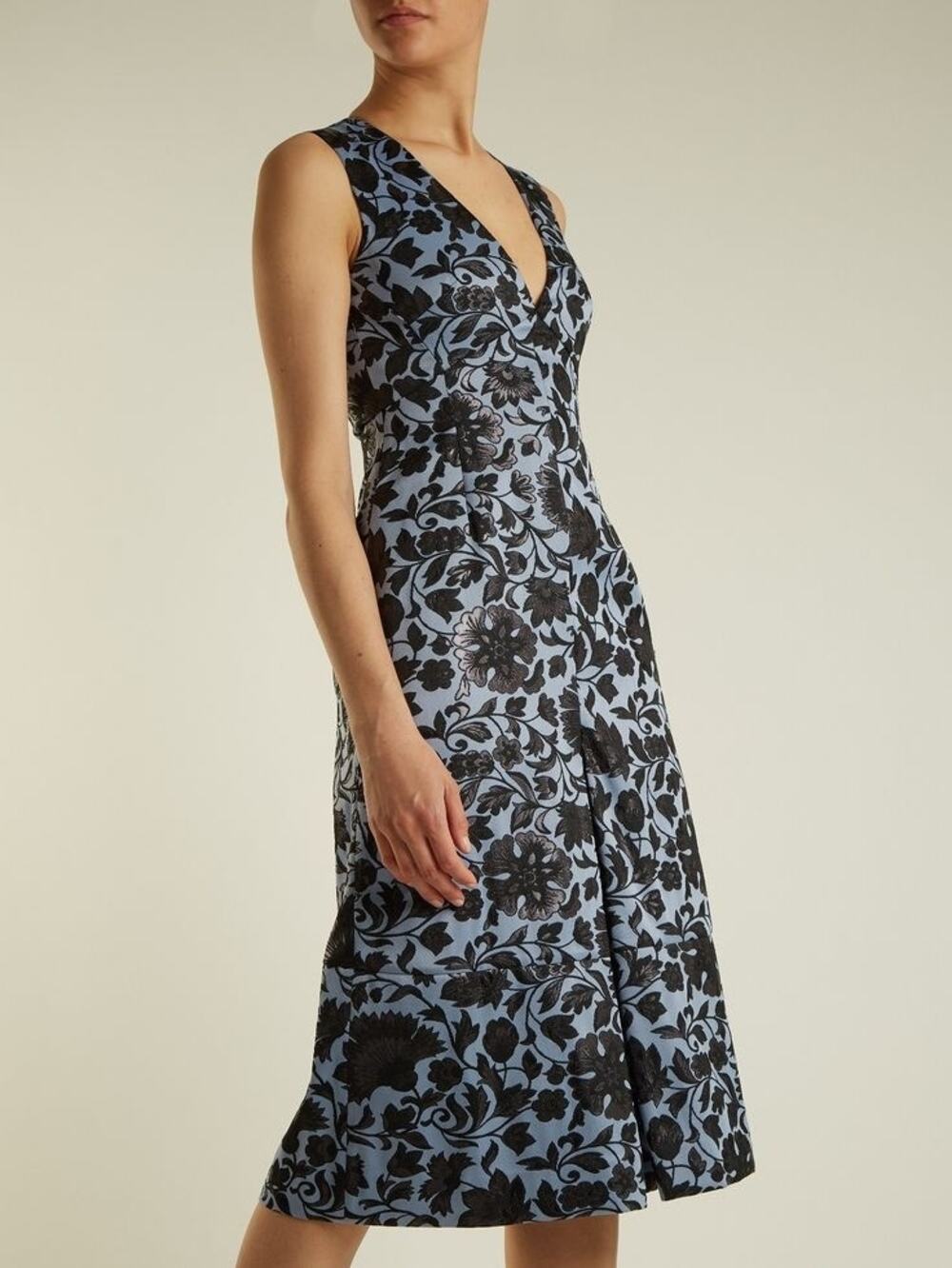 ERDEM Kamila Floral Jacquard Midi Dress Size 4 Fits Like A 2 NWT Retail $1,880